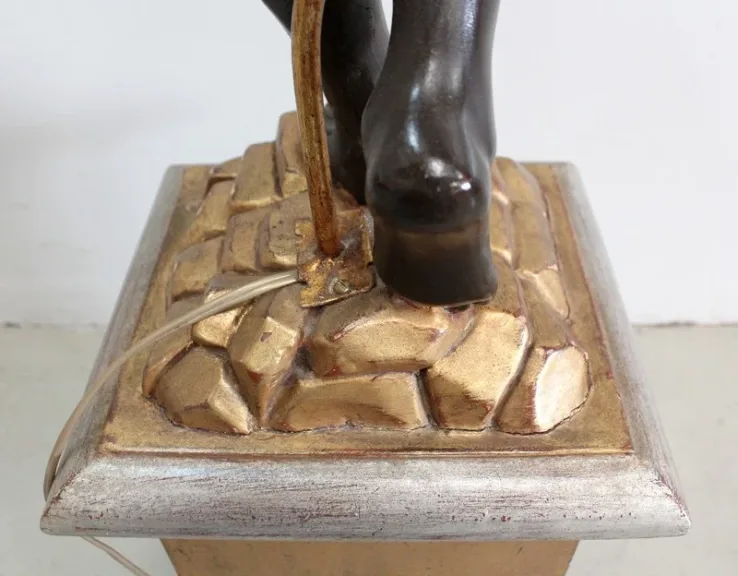 Nubien Porte-Torchère en Bois Sculpté, goût Vénitien – 1ère partie XXe