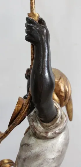 Nubien Porte-Torchère en Bois Sculpté, goût Vénitien – 1ère partie XXe