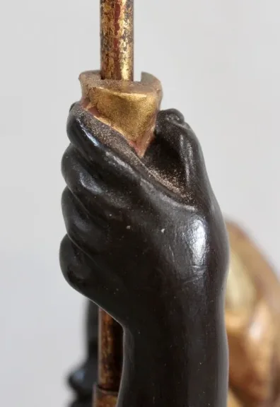 Nubien Porte-Torchère en Bois Sculpté, goût Vénitien – 1ère partie XXe
