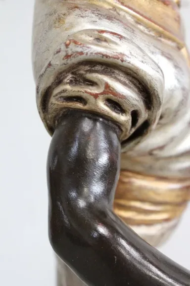 Nubien Porte-Torchère en Bois Sculpté, goût Vénitien – 1ère partie XXe