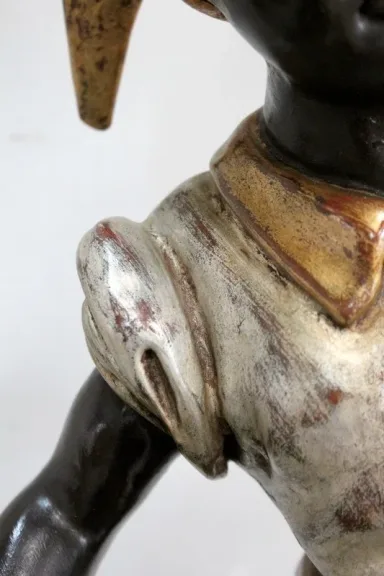 Nubien Porte-Torchère en Bois Sculpté, goût Vénitien – 1ère partie XXe