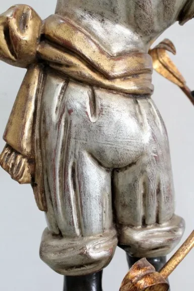 Nubien Porte-Torchère en Bois Sculpté, goût Vénitien – 1ère partie XXe