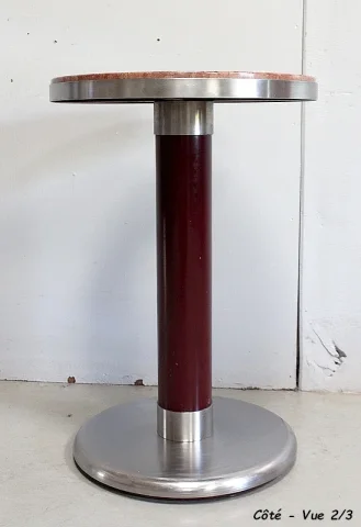 Petit Guéridon Circulaire en Inox brossé – 1920/1930