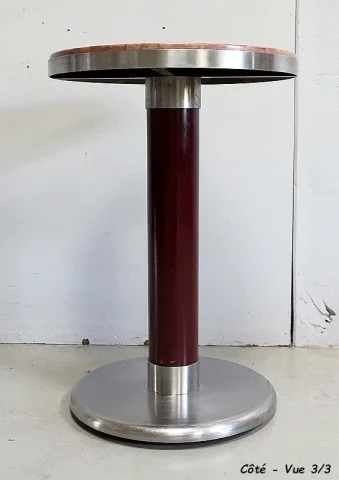 Petit Guéridon Circulaire en Inox brossé – 1920/1930