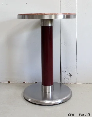 Petit Guéridon Circulaire en Inox brossé – 1920/1930