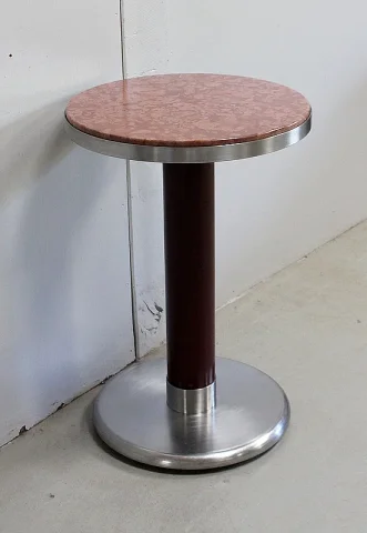 Petit Guéridon Circulaire en Inox brossé – 1920/1930