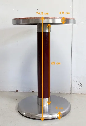 Petit Guéridon Circulaire en Inox brossé – 1920/1930