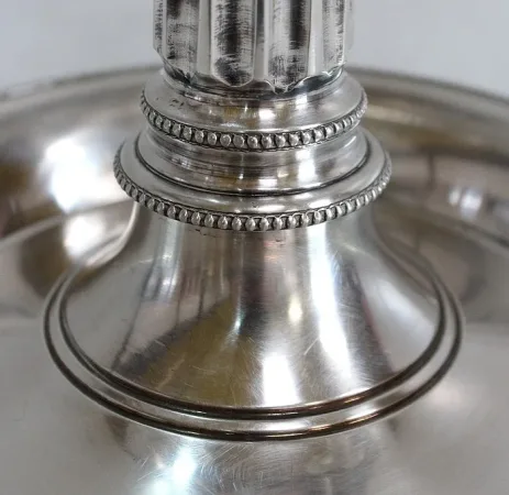 Importante Lampe Bouillotte en Métal Argenté, goût Louis XVI – Fin XIXe