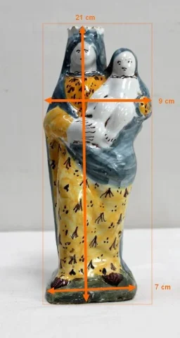 FAIENCE STATUETTE DER JUNGFRAU MARIA 18. JAHRHUNDERT