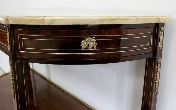 Longue Console en Acajou et Marbre, transition Louis XVI / Directoire – XVIIIe