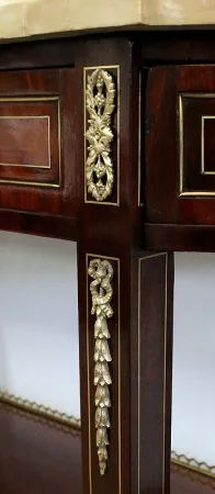 Longue Console en Acajou et Marbre, transition Louis XVI / Directoire – XVIIIe