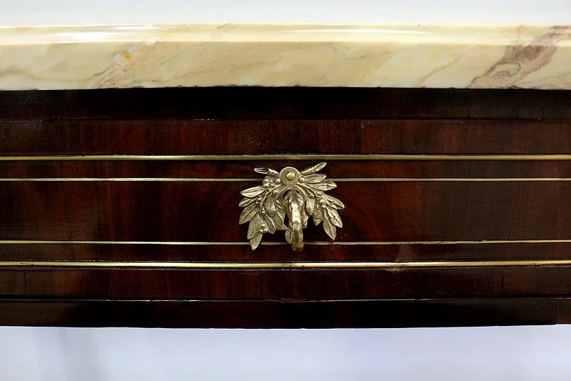 Longue Console en Acajou et Marbre, transition Louis XVI / Directoire – XVIIIe