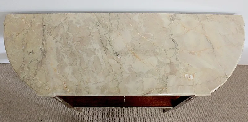 Longue Console en Acajou et Marbre, transition Louis XVI / Directoire – XVIIIe