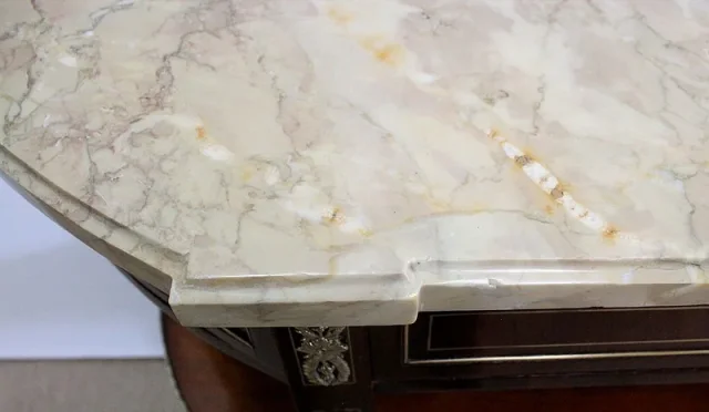 Longue Console en Acajou et Marbre, transition Louis XVI / Directoire – XVIIIe