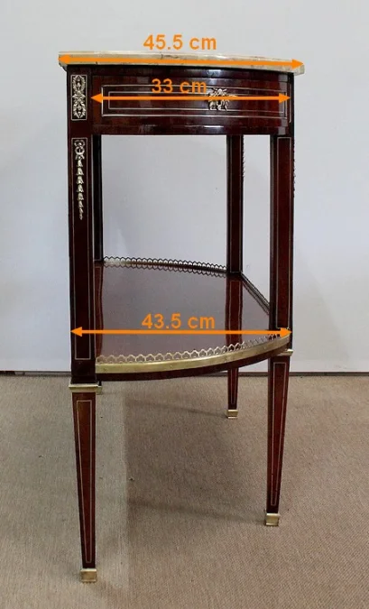 Longue Console en Acajou et Marbre, transition Louis XVI / Directoire – XVIIIe