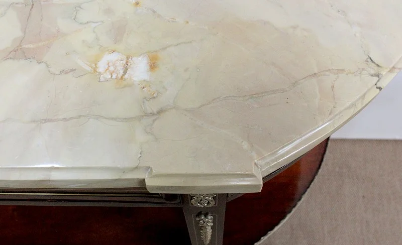 Longue Console en Acajou et Marbre, transition Louis XVI / Directoire – XVIIIe