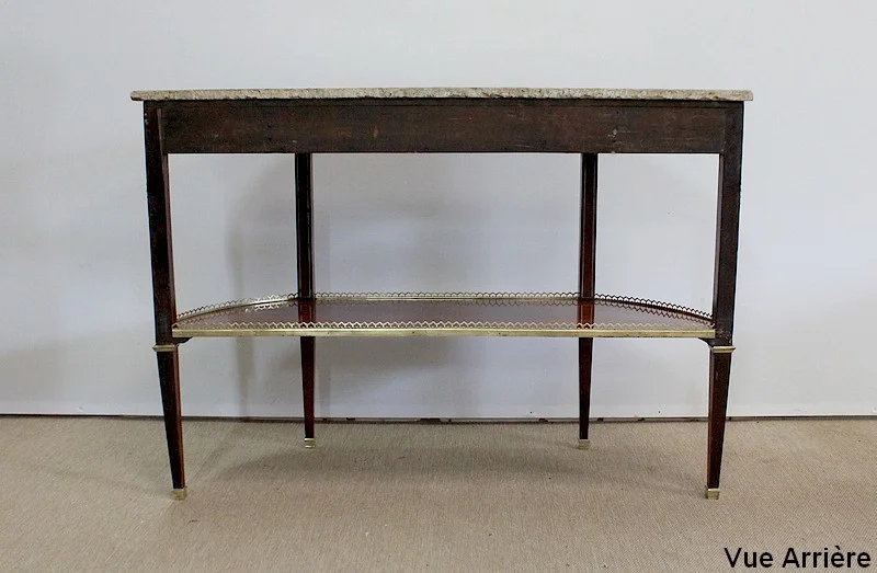 Longue Console en Acajou et Marbre, transition Louis XVI / Directoire – XVIIIe