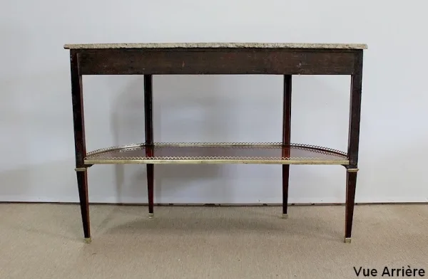 Longue Console en Acajou et Marbre, transition Louis XVI / Directoire – XVIIIe