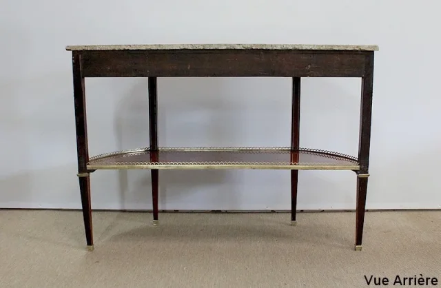 Longue Console en Acajou et Marbre, transition Louis XVI / Directoire – XVIIIe