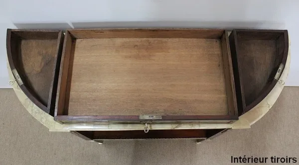 Longue Console en Acajou et Marbre, transition Louis XVI / Directoire – XVIIIe