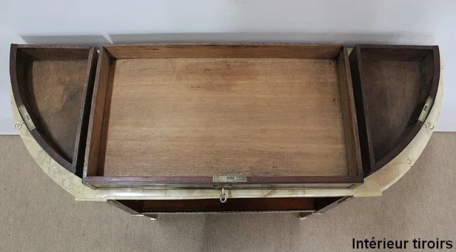 Longue Console en Acajou et Marbre, transition Louis XVI / Directoire – XVIIIe