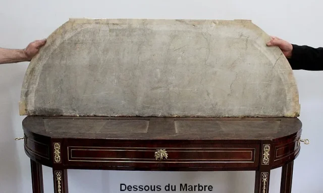 Longue Console en Acajou et Marbre, transition Louis XVI / Directoire – XVIIIe