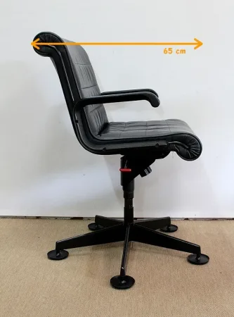Paire de Fauteuils de Bureau en Cuir, de Richard Sapper – 1979