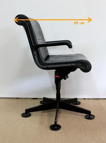 Paire de Fauteuils de Bureau en Cuir, de Richard Sapper – 1979