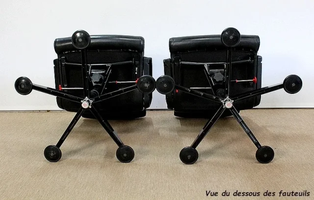 Paire de Fauteuils de Bureau en Cuir, de Richard Sapper – 1979