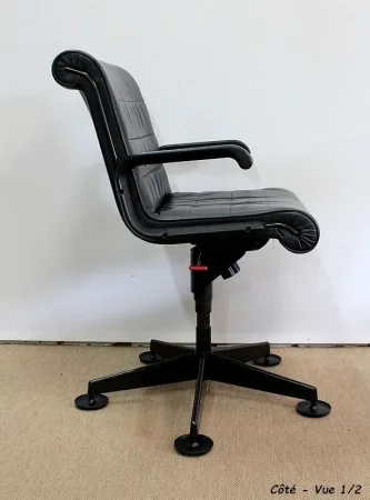 Paire de Fauteuils de Bureau en Cuir, de Richard Sapper – 1979