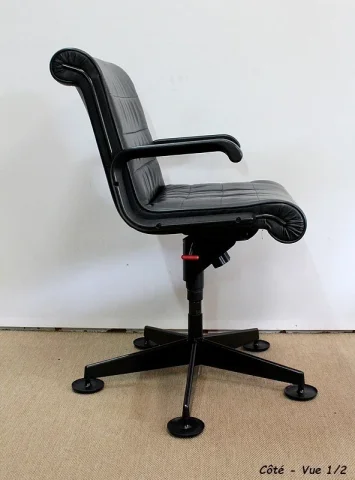 Paire de Fauteuils de Bureau en Cuir, de Richard Sapper – 1979