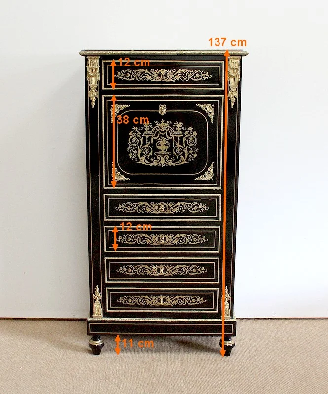 Secrétaire en Bois noirci, époque Napoléon III – XIXe