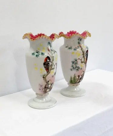 Importante Paire de Vases en Opaline – 1900