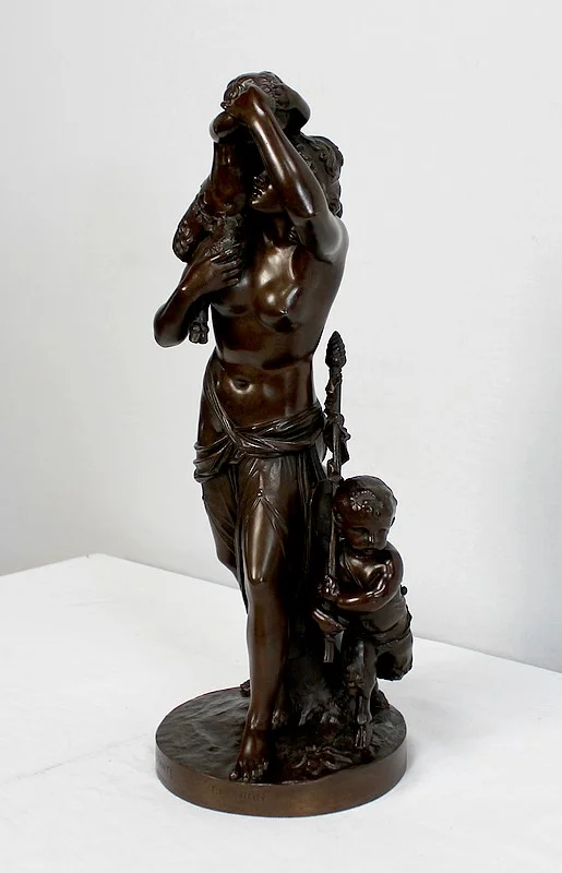 Bronze « Bacchante et petits faunes » d’après J-J Foucou – 2ème moitié du XIXe