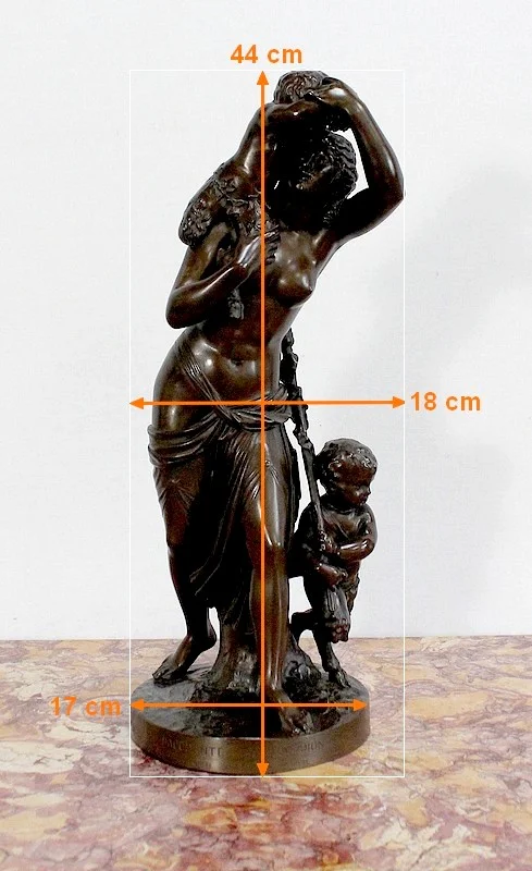 Bronze « Bacchante et petits faunes » d’après J-J Foucou – 2ème moitié du XIXe