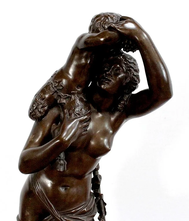 Bronze « Bacchante et petits faunes » d’après J-J Foucou – 2ème moitié du XIXe
