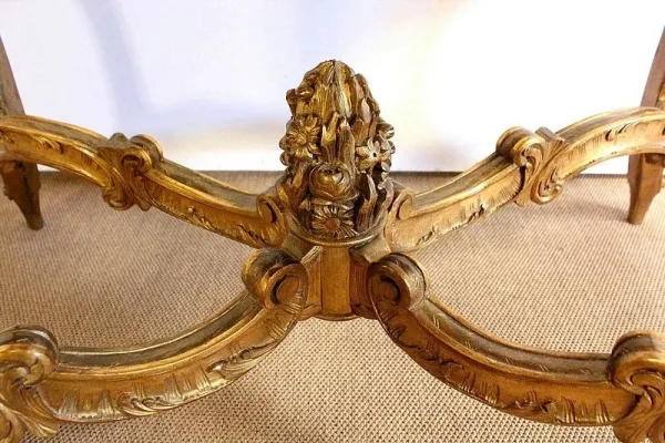 Table de milieu en Marbre et Bois doré, style Régence - 2ème partie XIXe