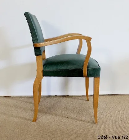 Paire de Fauteuils Bridge en Hêtre Naturel – 1950