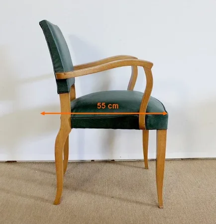 Paire de Fauteuils Bridge en Hêtre Naturel – 1950