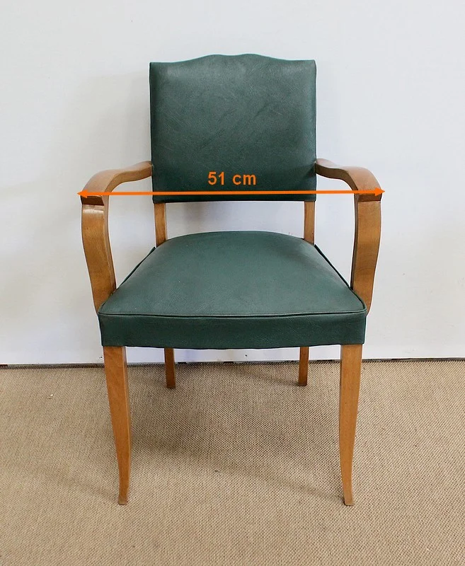 Paire de Fauteuils Bridge en Hêtre Naturel – 1950