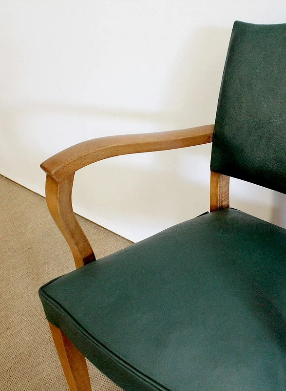 Paire de Fauteuils Bridge en Hêtre Naturel – 1950