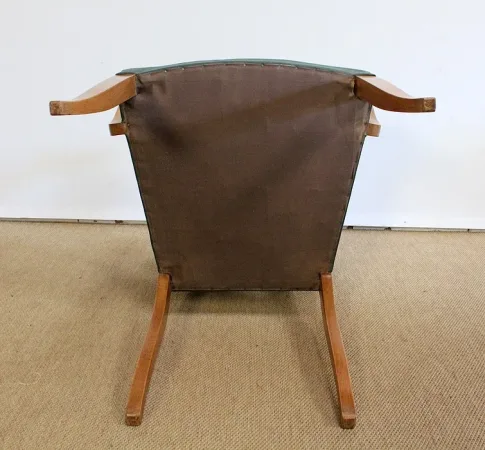 Paire de Fauteuils Bridge en Hêtre Naturel – 1950