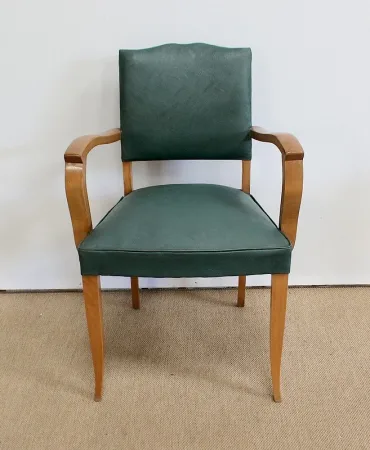 Paire de Fauteuils Bridge en Hêtre Naturel – 1950
