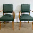 Paire de Fauteuils Bridge en Hêtre Naturel – 1950