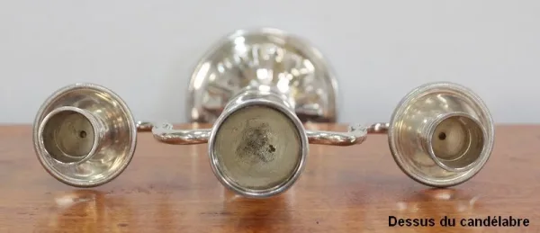 Paire de Candélabres en Bronze Argenté - 1960