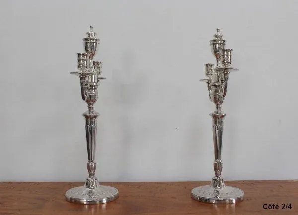 Paire de Candélabres en Bronze Argenté - 1960