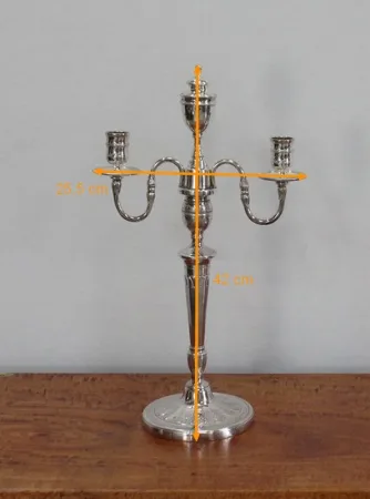 Paire de Candélabres en Bronze Argenté - 1960
