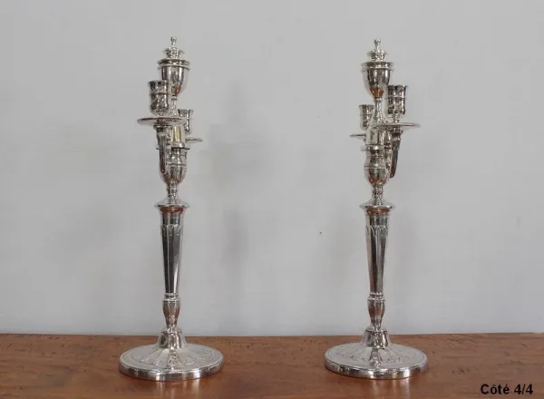 Paire de Candélabres en Bronze Argenté - 1960