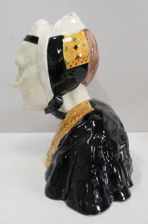 Buste en Faïence d’une Bigoudène, par H. Porson – 1920 / 1930