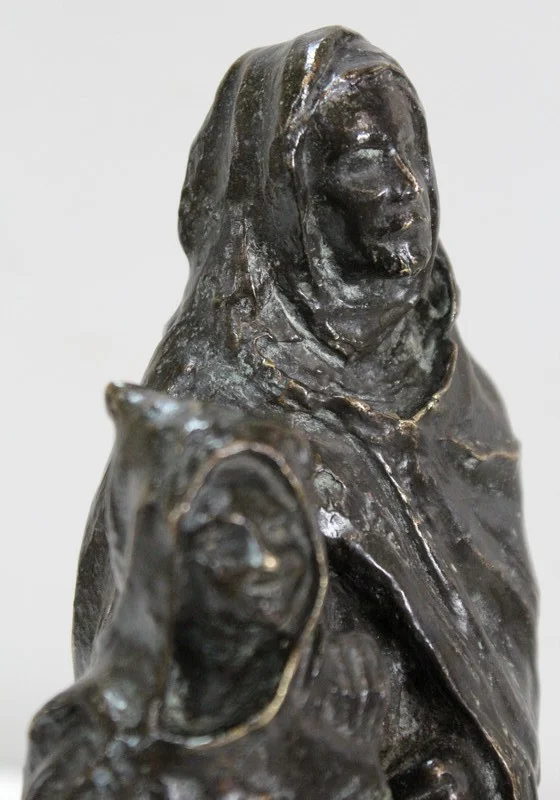 Bronze à Patine Brune, « L’Enfant et l’Aveugle », de B. Girardet – Début XXe